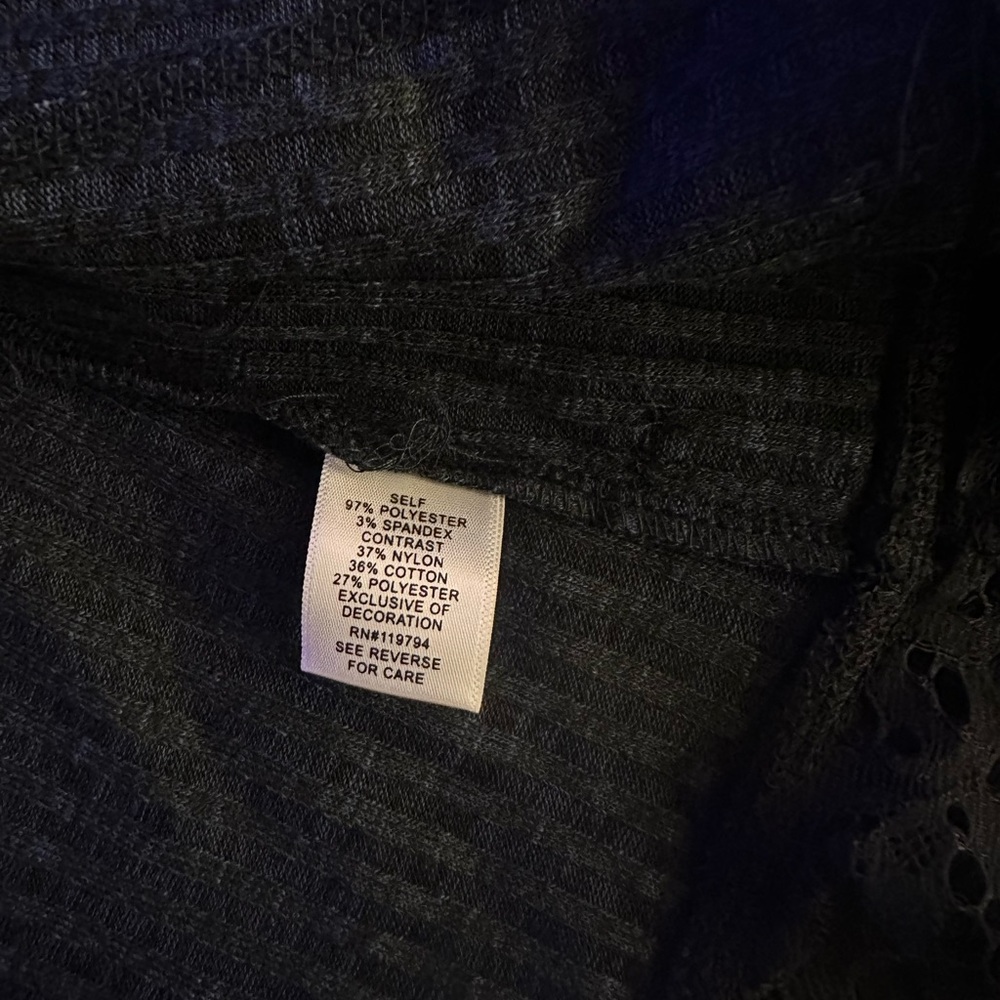 Women’s One World Lace Trim Navy Cardigan - Picture 4 of 5